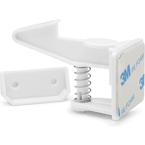 12 Pack Cabinet Locks Child Safety | Baby Safety Cabinet Locks NO Drilling 3M Adhesive Baby Proof Drawer Lock Child proofing cabinets latches for Kids Latch for Drawers & Door Child Safety Locks