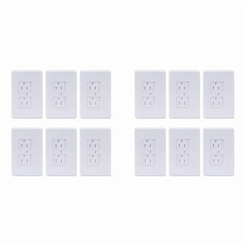 12-Pack Safety Self-Closing Outlet Covers, Wall Socket Plate Automatic Sliding Cap Cover for Child Proofing Outlets