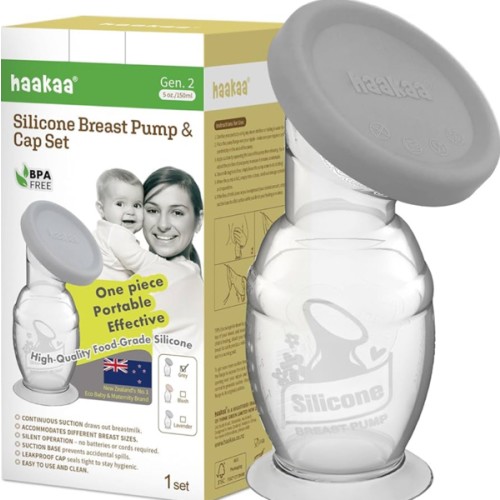 haakaa Silicone Breast Pump & Silicone Cap 5oz/150ml, Gen.2