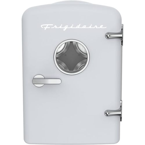 Frigidaire EFMIS171 Retro Mini Portable Personal Fridge - Ideal for Home, Office or Dorm - Includes Carrying Handle, AC/DC Wall/Car Charger (White)
