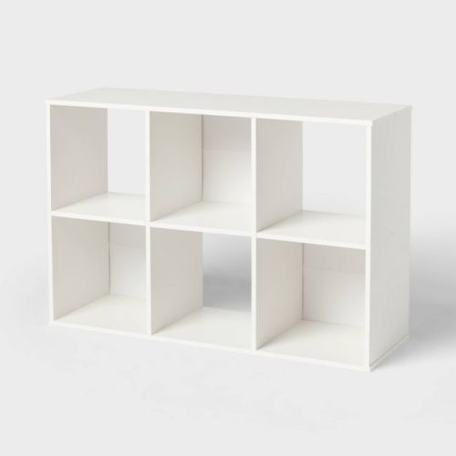 11" 6 Cube Book Decorative Book Shelf White - Brightroom™