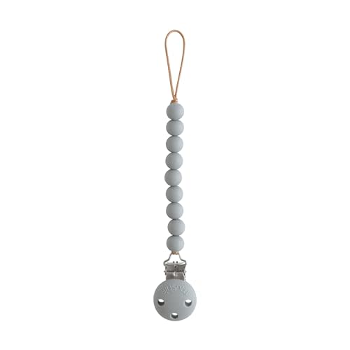mushie 100% Silicone Baby Pacifier Clip BPA Free | Hera (Stone)