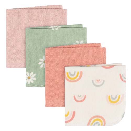 4-Pack Baby Girls Rainbow Terry Washcloths