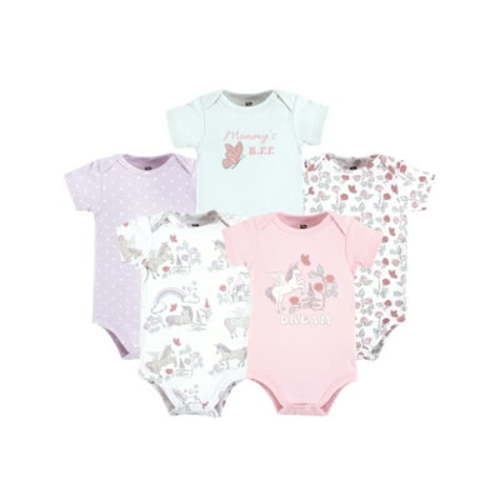 Hudson Baby Bodysuits, 5-Pack, Newborn-18 Months