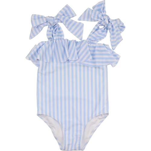 Blue And White Striped Lycra Swimsuit – Cecil & Lou