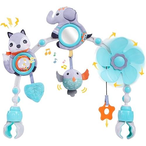 Koty Baby Stroller Arch Toy,Baby Crib Mobile Musical Toys, Car Seat Toy for Bouncer, Newborns Sensory Activity Arch Toys, Adjustable Travel toy for Bouncers, Car Seat & Pram Toy 0-24 Months (Elephant)