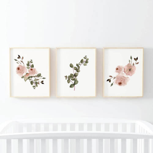 Millie's Dusty Rose Garden Bundled Digital Nursery Wall Art