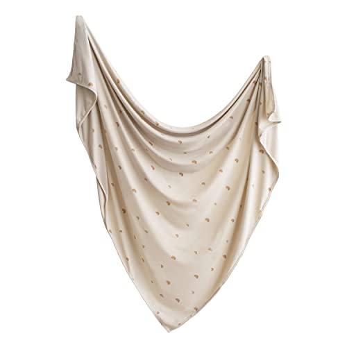 mushie Stretchy Baby Swaddle Blanket | Extra Soft & Snug Fit | 47"x47" (Rainbows)