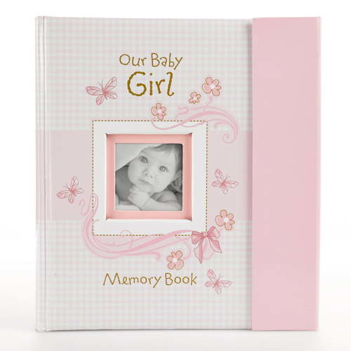 Christian Art Gifts Girl Baby Book of Memories Pink Keepsake Photo Album, Our Baby Girl Memory Book with Bible Verses, The First Year