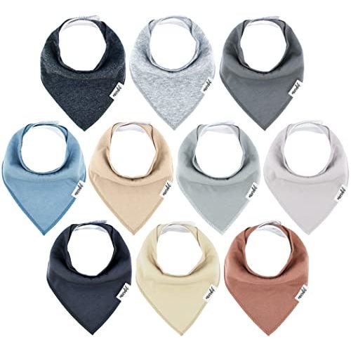 10-Pack Baby Bandana Drool Bibs - Baby Bibs for Boys, Girls, Unisex Soft Cotton Teething Bandana Bibs