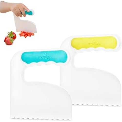 TOVLA JR. Toddler Chopper & Cutting Set | Montessori Safe Kitchen Knives for Kids | Promote Kitchen Safety & Confidence | Encourage Picky Eaters