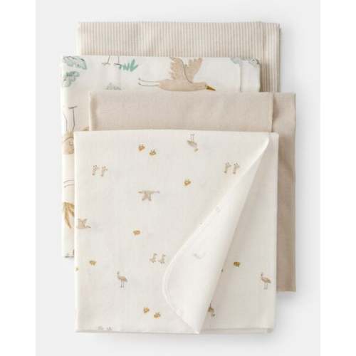 Baby 4-Pack Stork Print Receiving Blankets - Yellow | Carter's