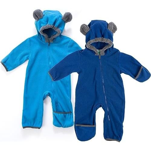 Fleece Baby Bunting Bodysuit – Infant One Piece Kids Hooded Romper Outerwear Toddler Jacket