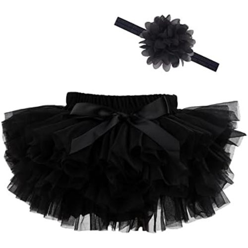 HOOLCHEAN Baby Infant Girls Fluffy Soft Tutu Skirt (Skort) and Headband Suit