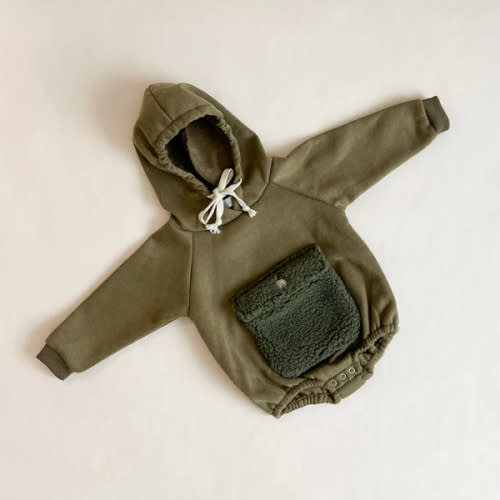 Sherpa Pocket Hoodie - Olive