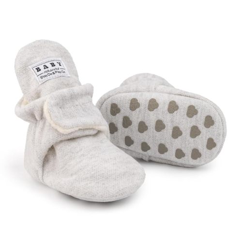 Sawimlgy Newborn Infant Baby Girl Boy Cotton Booties Stay On Sock Slippers Soft Bedroom Shoes Non-Skid Ankle Boots With Grippers Toddler Crib Warm Shoe First Walker Birthday Shower