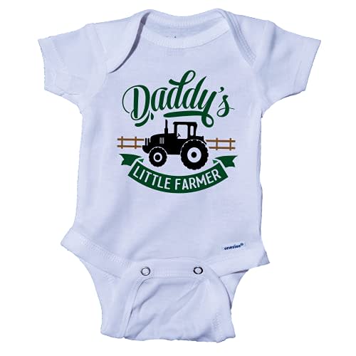 Ink Trendz Daddy's Little Farmer Farming Tractor Infant Baby Onesie Bodysuit