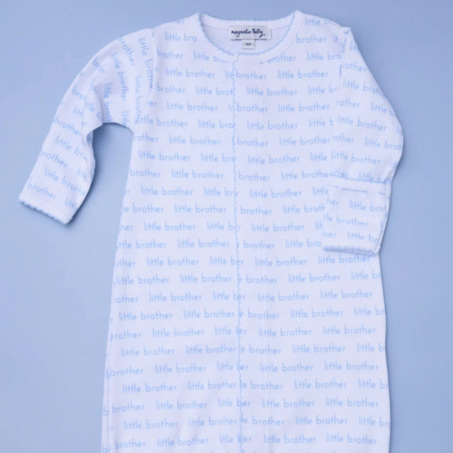 Magnolia Baby Boy Little Brother Print Converter - Pima Cotton