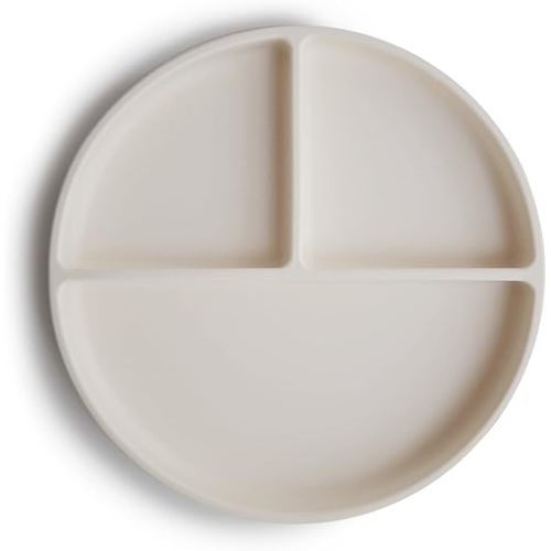 mushie Silicone Suction Plate | BPA-Free Non-Slip Design (Ivory)