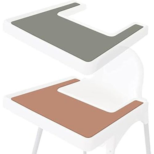 LALOCAPEYO 2pcs High Foot Table Flat Silicone Children's Meal Mat Food Grade All Inclusive Silicone Baby Meal Mat Suitable for IKEA Antiloop Chair Suitable for Infants and Toddlers Baby Tray(sage)