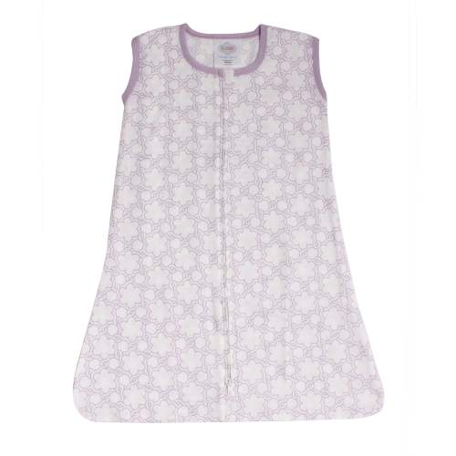 Bacati - Cotton Muslin Sleeping Sack, Wearable Blanket with 2-way Zipper, Floral Lilac
