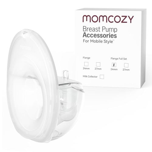 Momcozy Full Set Collector Cup Only Compatible with Momcozy Mobile Style | M6 NOT for Others. Original Mobile Style | M6 Breast Pump Replacement Accessories DoubleFit Flange 24mm