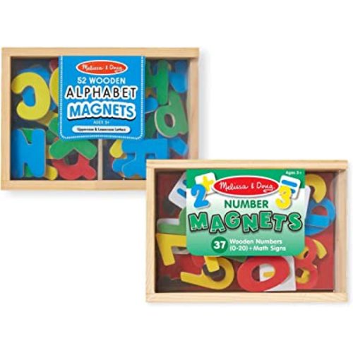 Melissa & Doug Deluxe Magnetic Letters and Numbers Set With 89 Wooden Magnets - Alphabet Letter Magnets, Number Magnets, Learning Toys For Preschoolers And Kids Ages 3+