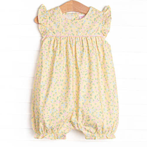 Garden Party Bubble Romper, Yellow – Stitchy Fish