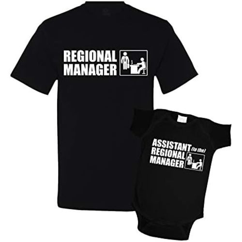 Regional Manager/Assistant Combo Matching Dad Baby Shirts or Bodysuit