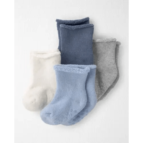 Baby Boy 4-Pack Slip Resistant Socks Made with Organic Cotton - Little Planet | Carter's