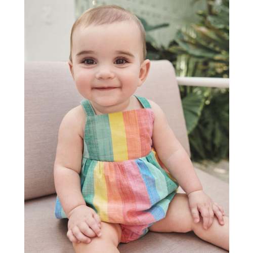 Baby Sleeveless Poplin Bubble Romper | Hanna Andersson