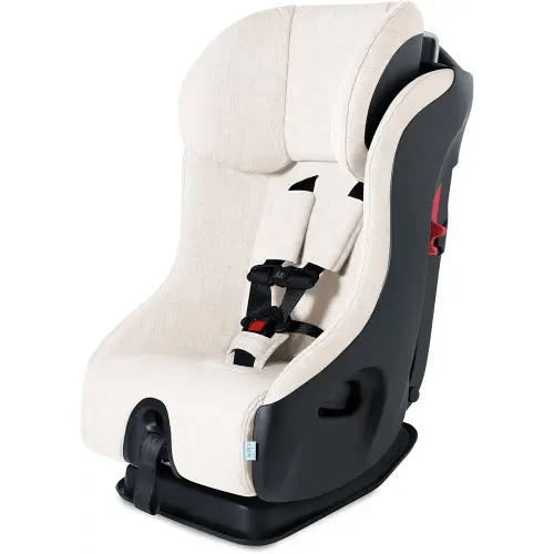 Clek Fllo Convertible Car Seat - Compact Design for 3-Across Seating, Extended Rear-Facing with Anti-Rebound Bar (Marshmallow)