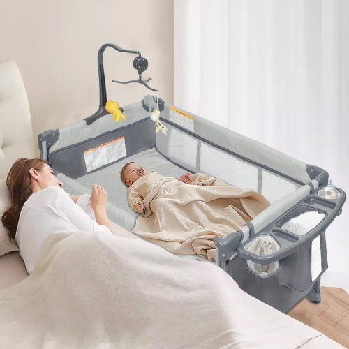 Isabelle & Max™ 5 In 1 Baby Bassinet Bedside Crib, Portable Crib With Changing Table And Storage Bag, Music Box, Easy To Carry Playard For Newborn, Infant And Toddler | Wayfair