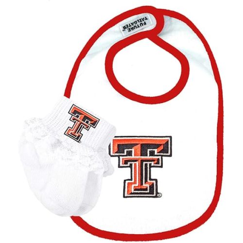 Texas Tech Red Raiders Baby Bib and Socks with Lace Set