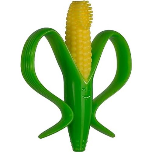 Baby Banana - Corn Cob Toothbrush, Training Teether Tooth Brush for Infant, Baby, and Toddler Green/Yellow Cornelius