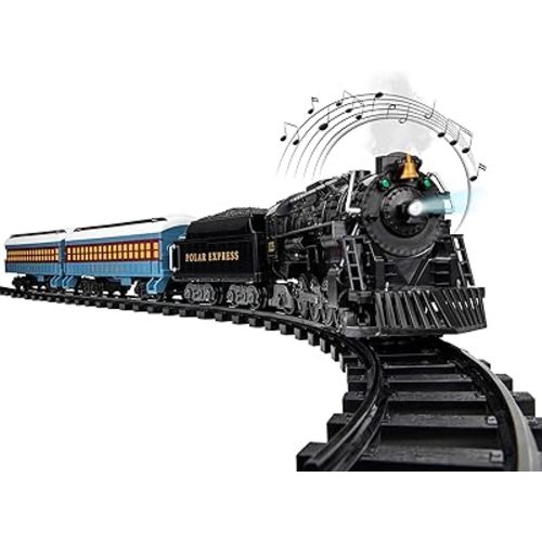 Lionel Battery-Operated The Polar Express Toy Train Set with Bluetooth, Locomotive, Train Cars, & Track with Authentic Train Sounds, Lights, & Water Vapor Smoke Effects for Kids 4+
