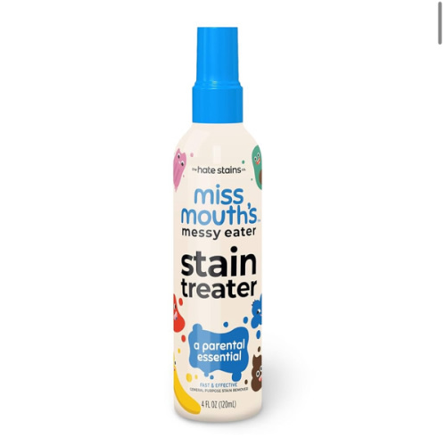 Miss Mouth's Messy Eater Stain Treater Spray - 4oz 2 Pack Stain Remover - Newborn & Baby Essentials - No Dry Cleaning Food, Grease, Coffee Off Laundry, Underwear, Fabric