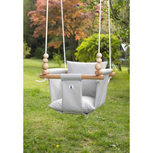 Light Grey Outdoor Garden Baby Swing Schaukel Balançoire with playing beads | CE | Easter Baby Gift