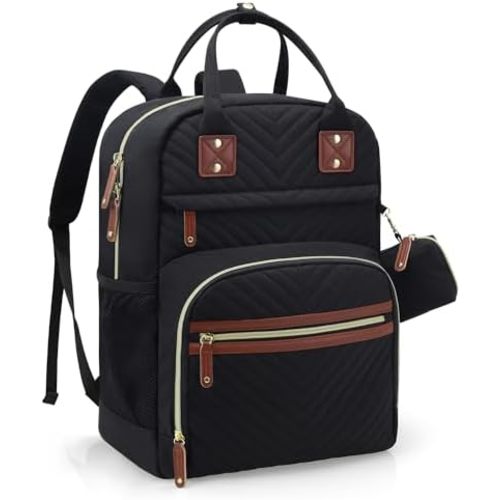 Tuwubi Diaper Bag Backpack, Baby Essentials Travel Tote Bag, Multi function Waterproof Backpacks, Travel Essentials with Stroller Straps & Pacifier Case - Black