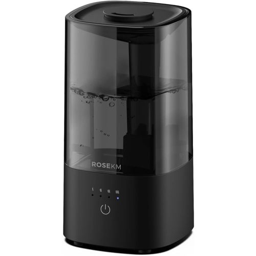 Humidifiers for Bedroom, Cool Mist Humidifier for Home Plant and Baby Nursery, Quiet Ultrasonic Humidifier with 360° Nozzle, Auto Shut-Off, Filterless, Black