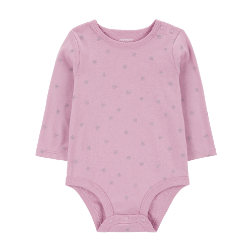 Baby Glitter Snowflake Long-Sleeve Bodysuit - Carter's | Carter's