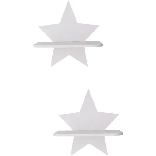 Didiseaon 2pcs Display case Shelf Decorative Shelves Decorative Wall Planks Wall Hanging Shelves Wooden Star Floating Shelves Decorative Wall Panels Bamboo White Creative Storage Rack Porch