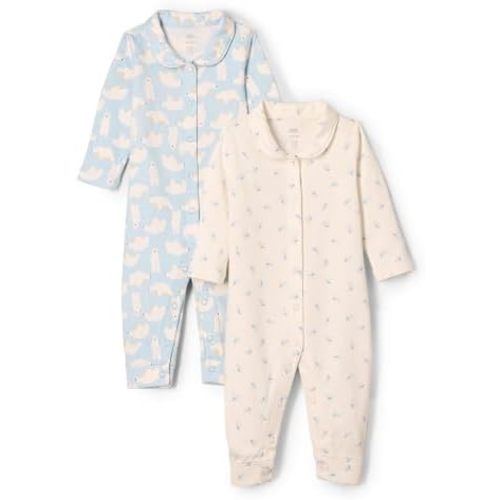 Amazon Essentials x Sofia Grainge Unisex Babies' Sleep and Play Bodysuit, Pack of 2