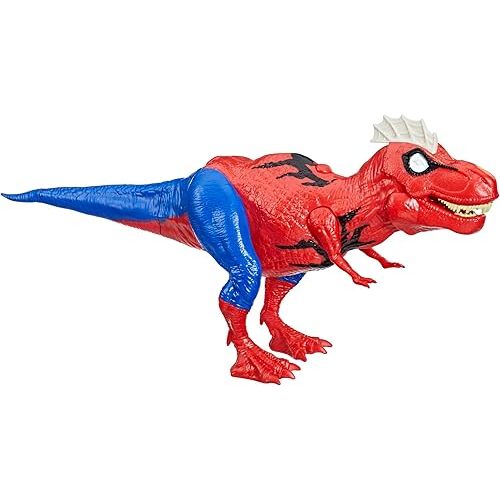 Spider-Man Marvel Web Chompin' Spider-Rex 16-Inch Action Figure with Sounds and Dino Blast Action, Superhero Toys for Kids Ages 4 and Up