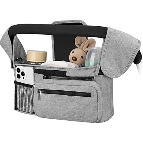 Accmor Universal Stroller Organizer with Insulated Cup Holder Detachable Phone Bag and Shoulder Strap, Stroller Bag Caddy Organizer Accessories Fits for Uppababy, Baby Jogger, Britax Strollers