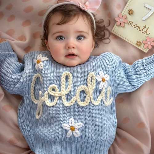 Custom Baby Name Sweater,Name Sweater Baby,Personalized Baby Name Jumper,Embroidered Baby Sweater,Monogrammed Baby Gift,First Birthday Gift