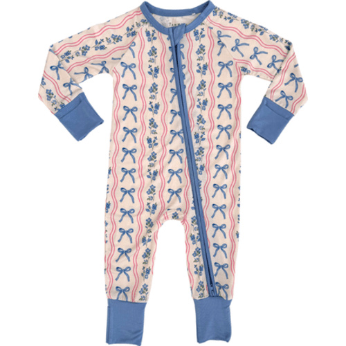 Amelia Bow Zipper Romper, 3-6M