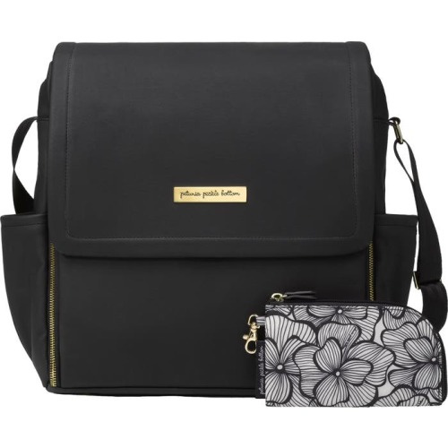 Petunia Pickle Bottom Boxy Backpack Diaper Bag, Black Matte Leatherette