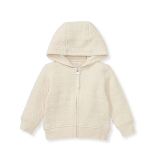 Organic Cotton Quilted Bee Baby Jacket Oat