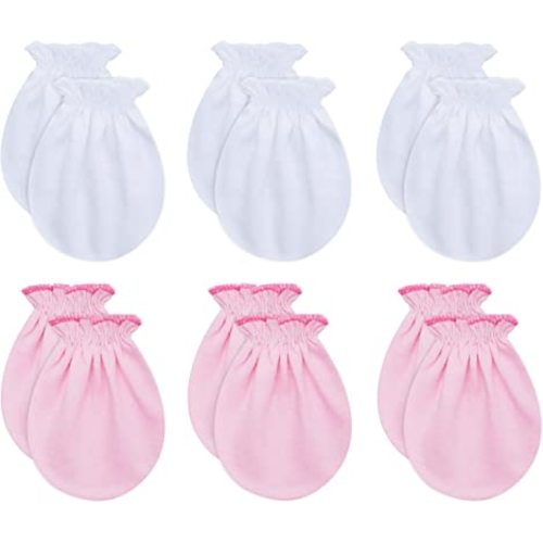 RATIVE No Scratch Mittens and Caps 100% Cotton for Newborn Baby 0-6 Months Boys Girls